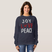 JOY LOVE PEACE Christian Red Heart Sweatshirt (Vorne ganz)