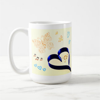 Joy Matters - Music Cat - Butterfly & Bees Nature Kaffeetasse