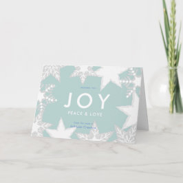 JOY Mattiert Snowflakes Blue Cooporge Weihnachten Karte