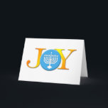 Joy Menorah Card Feiertagskarte<br><div class="desc">Feiern Sie den Urlaub in diesem Jahr,  indem Sie diese Joy Menorah Ferienkarte verschicken. Es ist perfekt für den jüdischen/Christlichen Haushalt zusammen. Kein anderes Wort drückt die Feiertage aus wie das Wort "Joy" und die Menorah sind das perfekte Symbol für diese Jahreszeit.</div>