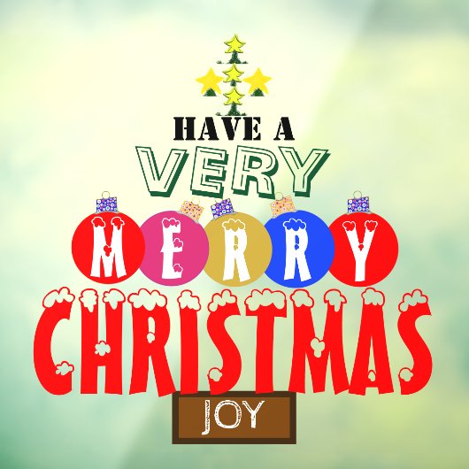 Joy Merry Christmas Ornaments Tree Fensteraufkleber (Blatt 3)