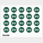 Joy Minimalistisch Green Christmas Runder Aufkleber (Blatt)
