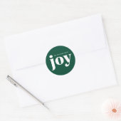 Joy Minimalistisch Green Christmas Runder Aufkleber (Umschlag)