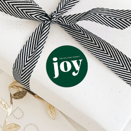 Joy Minimalistisch Green Christmas Runder Aufkleber