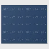 Joy Minimalistisch Navy Blue Typografy Pattern Geschenkpapier (Flach)