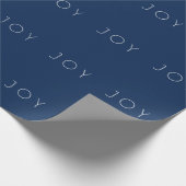 Joy Minimalistisch Navy Blue Typografy Pattern Geschenkpapier (Ecke)