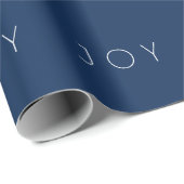 Joy Minimalistisch Navy Blue Typografy Pattern Geschenkpapier (Rolleneckpunkt)