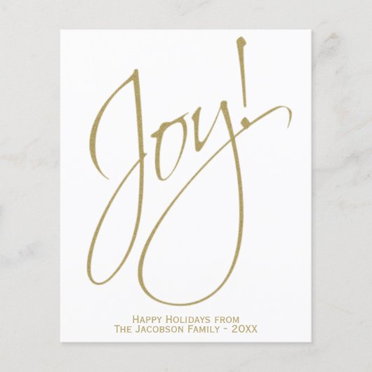 Joy! Minimalistische Gold & White BUDGET - Urlaubs (Vorderseite)