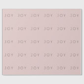 Joy Minimalistische Rose Gold Typografie Muster Geschenkpapier (Flach)