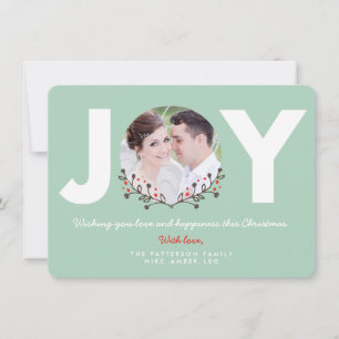 JOY Mint Weihnachts-Fotokarte Feiertagskarte