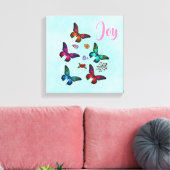 Joy mit Hübschen kleinen Schmetterlingen Illustrat Leinwanddruck (Insitu (Wohnzimmer))