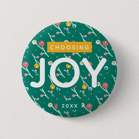 Joy Modern Berries in Yellow Green Custom wählen Button (Vorderseite)
