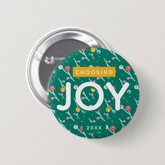 Joy Modern Berries in Yellow Green Custom wählen Button (Vorne & Hinten)
