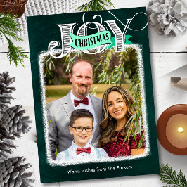 JOY Modern Bold Bold Minimalistisches Foto Weihnac Feiertagskarte