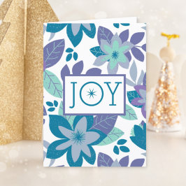 Joy Modern Botanical Floral Christmas Feiertagskarte
