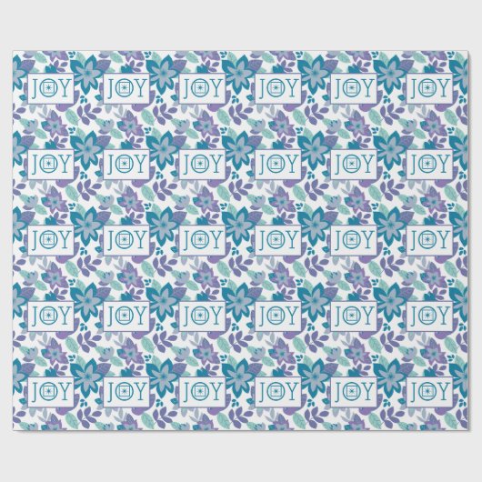 Joy Modern Botanical Pattern Weihnachten Geschenkpapier (Flach)