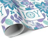 Joy Modern Botanical Pattern Weihnachten Geschenkpapier (Rolleneckpunkt)