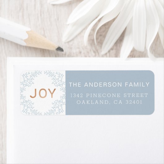 Joy | Modern Dusty Blue Holiday Address (Insitu)