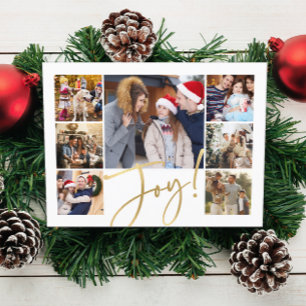 Joy Modern Foto Collage Feiertagspostkarte