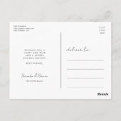 Joy Modern Handschrift Holiday Foto Postkarte (Rückseite)