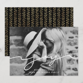 Joy Modern Handwriting Christmas Foto Feiertagskarte