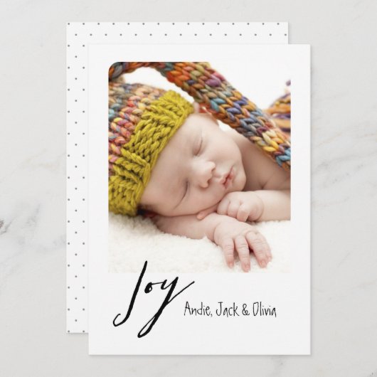 Joy Modern Holiday Card Feiertagskarte (Vorne/Hinten)