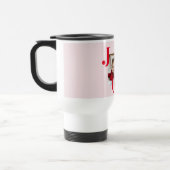 JOY | Modern Red & Pink Christmas Photo Gift Reisebecher (Links)