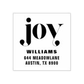 Joy Modern Typografy Holiday Rücksendeadresse Gummistempel (Prägung)
