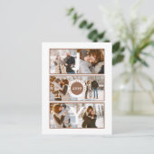 Joy | Moderne 6 Fotos Weihnachtsgrüße Postkarte (Stehend Vorderseite)