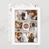 Joy | Moderne 6 Fotos Weihnachtsgrüße Postkarte (Vorne/Hinten)