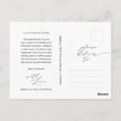 Joy, Modernes fröhliches Weihnachts-Foto Postkarte (Rückseite)