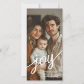 Joy - Modernes Script Foto - einfach Feiertagskarte (Vorderseite)