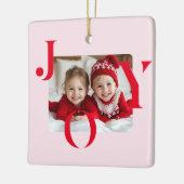 JOY | Modernes Weihnachtsgeschenk in Rot und Rosa Keramikornament (Links)