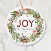 Joy - Name der Weihnachtsfrau Geschenkanhänger (Vorderseite)
