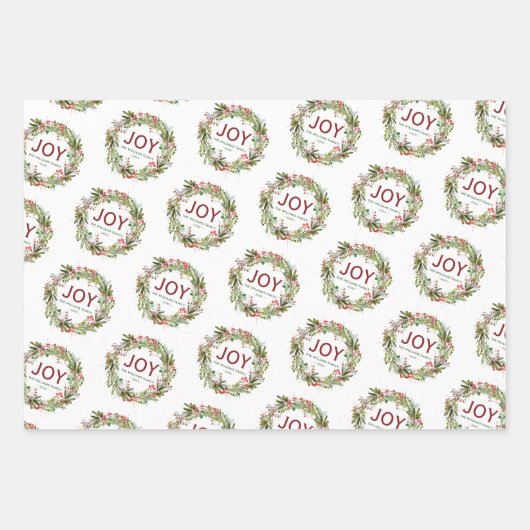 Joy - Name der Weihnachtsfrau Geschenkpapier Set (Vorderseite 2)