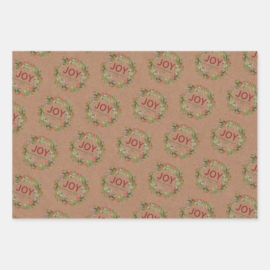 Joy - Name der Weihnachtsfrau Geschenkpapier Set (Vorderseite)
