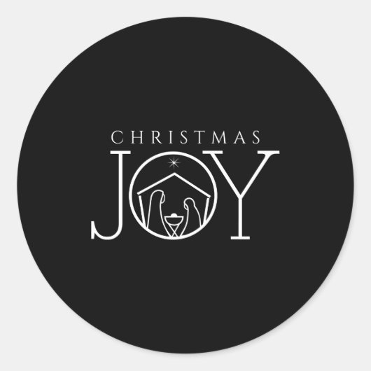 Joy Nativity Christian Religious Christmas Runder Aufkleber (Vorderseite)