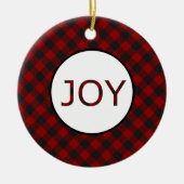 Joy Nativity kariert Keramik Ornament (Vorne)