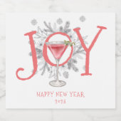 Joy New Year's Eve Party 2023 Sparkling Wine Labe Schaumweinetikett (Einzelnes Label)