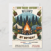 Joy Niedlich Nature Boys One Happy Camper 1. Gebur Einladung (Vorderseite)