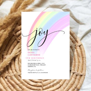 Joy Niedlich Rainbow Colorful 5. Rainbow Party Einladung