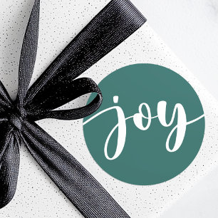 Joy niedliche Drehbuch einfache Typografie Grün We Runder Aufkleber