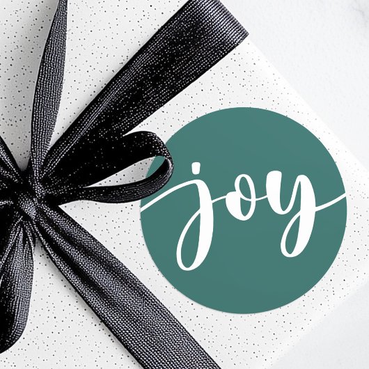 Joy niedliche Drehbuch einfache Typografie Grün We Runder Aufkleber