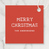 Joy. Niedlicher Weihnachtswald Geschenkanhänger (Rückseite)