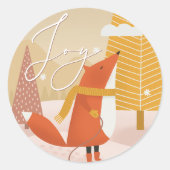 Joy. Niedliches Weihnachtswaldfutter Runder Aufkleber (Vorderseite)