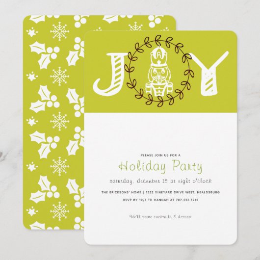 Joy Nutcracker Holiday Party Einladung (Vorne/Hinten)