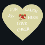 Joy of Christmas Sticker<br><div class="desc">Weihnachtsdesign mit Vorzügen aus Weihnachten Gold und Rotem Bogen mit Worten,  um die Freude an Weihnachten auszudrücken. Sehen Sie sich andere Weihnachtsdesigns in der Kollektion "Joy of Christmas" an.</div>