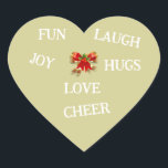 Joy of Christmas Sticker<br><div class="desc">Weihnachtsdesign mit Vorzügen aus Weihnachten Gold und Rotem Bogen mit Worten,  um die Freude an Weihnachten auszudrücken. Sehen Sie sich andere Weihnachtsdesigns in der Kollektion "Joy of Christmas" an.</div>