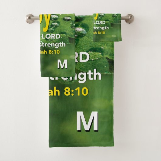 JOY OF THE LORD Christlich Monogram Badhandtuch Set (Insitu)