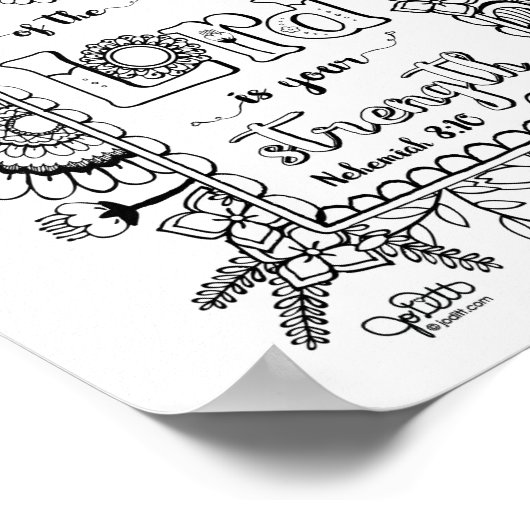 Joy of the Lord Christlich Scripture Bible Verse Poster (Ecke)